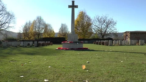 Airmen War Graves and memorial Budapest Slow Zoom Stock Footage 100401385