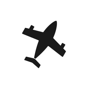 Airplan flat icon, sign and symbol. Vector Illustration. Stock Illustration