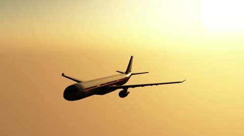 Airplane 07 sunset 库存影片 10604589