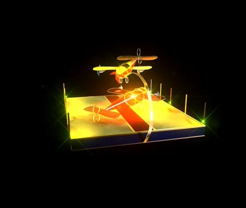 Airplane - 3D animation of paper lantern 動画素材 241902923