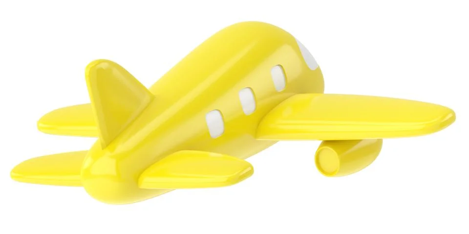 Airplane 3D. Travel element. 3D illustration. Stock Illustration