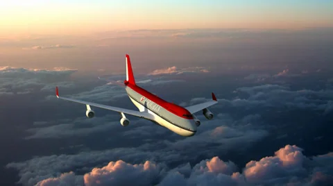Airplane above the clouds Stock Footage 34986857