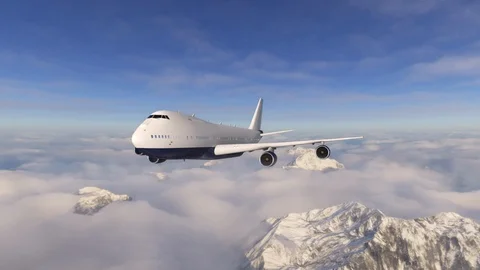 Airplane above the clouds Stock Footage 105292587