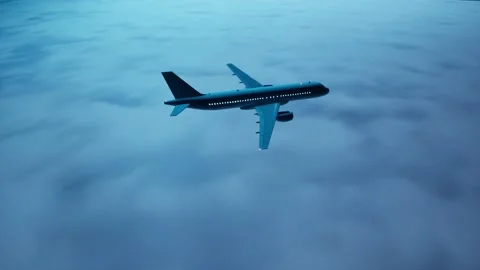 Airplane above the clouds Stock Footage 237523065