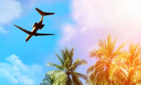 .airplane above the clouds Stock Photos