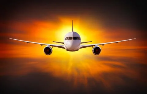 Airplane above the clouds Foto stock