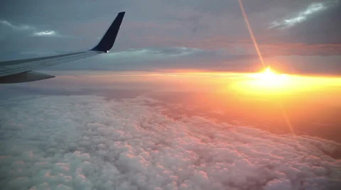 Airplane Above the Clouds: A Soaring Perspective Stockbeeldmateriaal 36266948