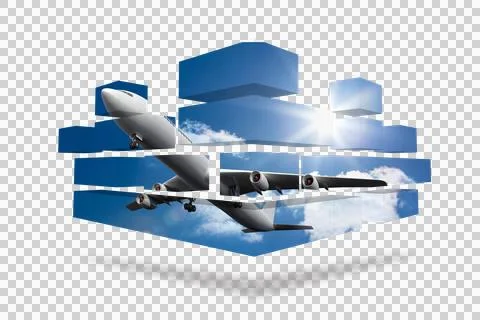 Airplane on abstract screen Stock Illustration