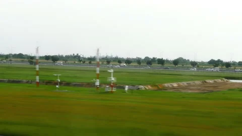 Airplane acceleration to take off Stock Footage 170785807