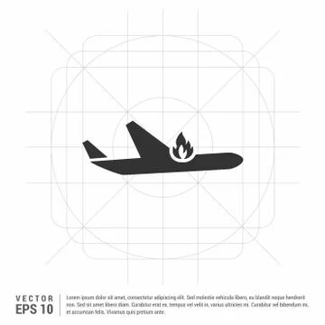 Airplane accident icon Stock Illustration