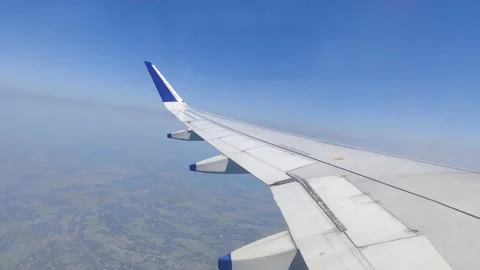 Airplane/ Aeroplane Outside Window View/ Clouds 스톡 동영상 238854556