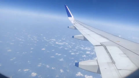 Airplane/ Aeroplane Outside Window View/ Clouds 스톡 동영상 238854892