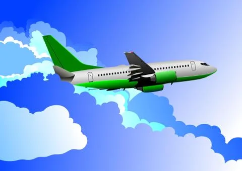 Airplane on the air. vector illustration Stock Illustration