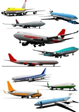 Airplane on the airfield. Vector illustration Stock Illustration