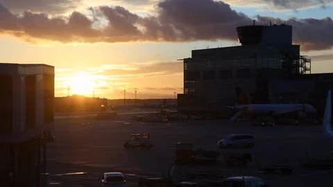 Airplane at the airport Stock Footage 101870890