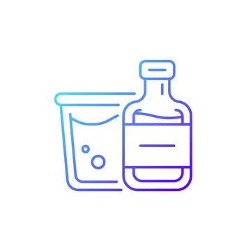Airplane alcohol gradient linear vector icon Illustrazione stock