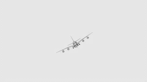 Airplane Aligns and Approaches, Alpha Channel, Exclusive Stock Footage 270573016