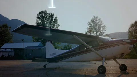 Airplane and binary codes Stock Footage 109172772