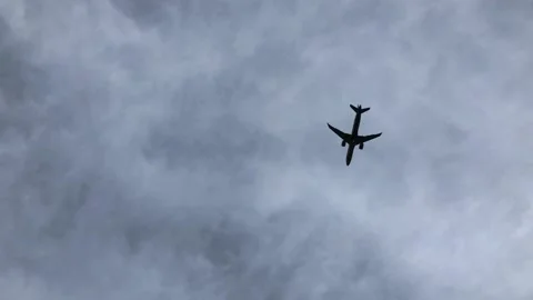 Airplane and cloudy sky Video stock 170652029