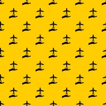 Airplane and palm pattern vector Illustrazione stock