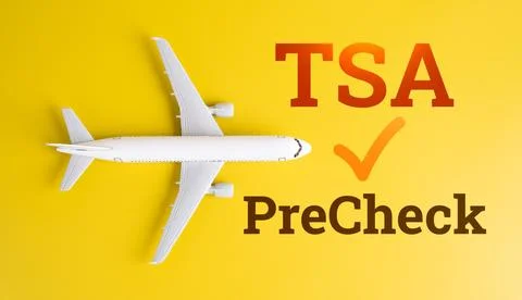 Airplane and TSA pre-check. Fast airport security clearance check. Passenger  Stock Photos
