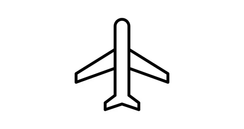 Airplane animated outline icon Stock Footage 250448488