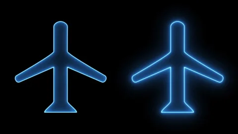 Airplane animation on black background. Stock Footage 304113611