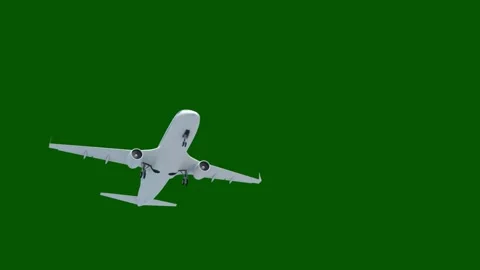 Airplane animation on green screen. Video stock 328025928