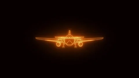 Airplane animation with light effect background Video stock 327991257