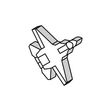 Airplane army fly plane isometric icon vector illustration Stock Illustration