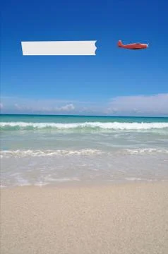 Airplane Banner 3d Rendering Stock Illustration