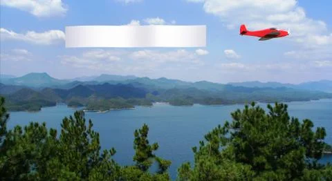 Airplane Banner 3d Rendering Illustrazione stock