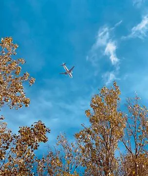 Airplane from below Stock Photos