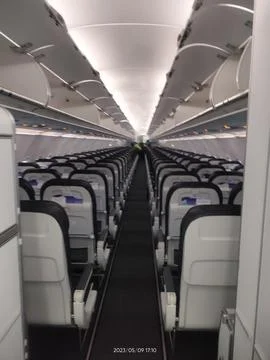 Airplane bench interior Stock Photos