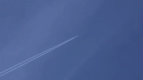Airplane in bleu sky Stock Footage 70864355
