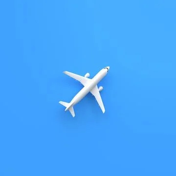 Airplane on a blue background with copy space Stock Illustration