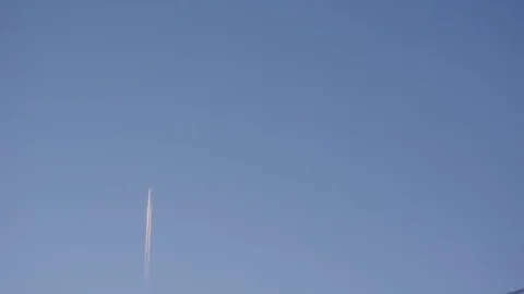 Airplane in the blue sky 스톡 동영상 126348122