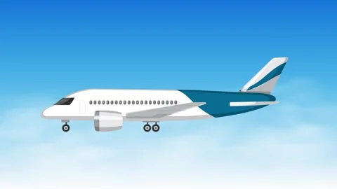 Airplane in the blue sky Stock Footage 267796891