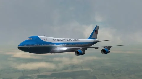 Airplane Boing Air Force One in fly - cl... | Stock Video | Pond5