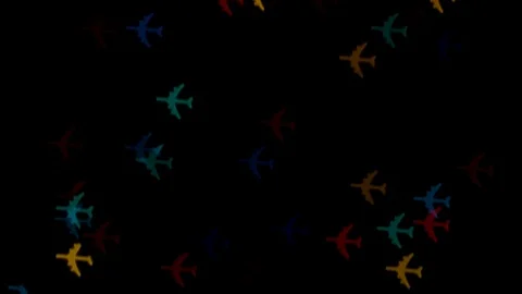 Airplane Bokeh Multicolor Lights TILT DOWN Stock Footage 84708445
