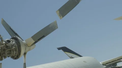 Airplane boneyard Stock Footage 124380332