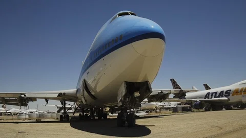 Airplane boneyard Stock Footage 124384360