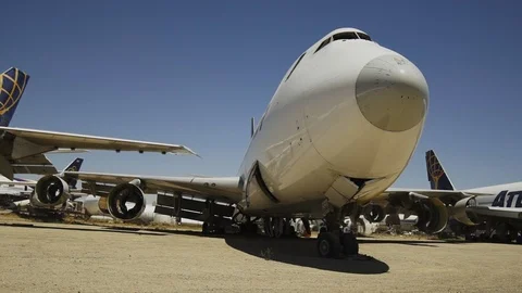 Airplane boneyard Stock Footage 124385109