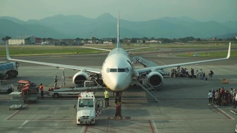 Airplane Bording Passengers Video stock 109567222
