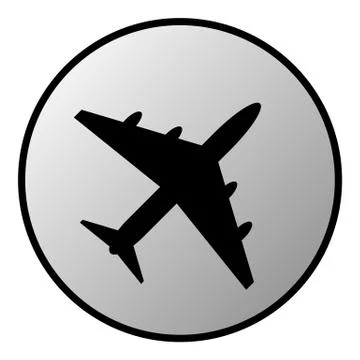 Airplane button Stock Illustration