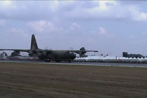 Airplane C-130 Stock Footage 100963