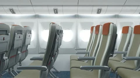 Airplane cabin Stock Footage 10862432