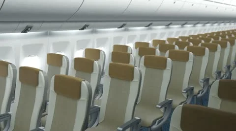 Airplane cabin Stock Footage 10862462