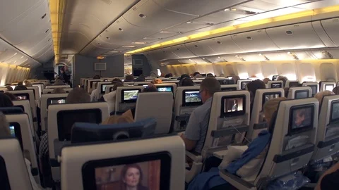 Airplane cabin Video stock 86650398