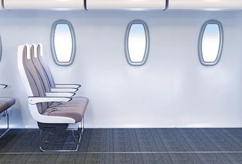Airplane cabin interior . Stock Photos